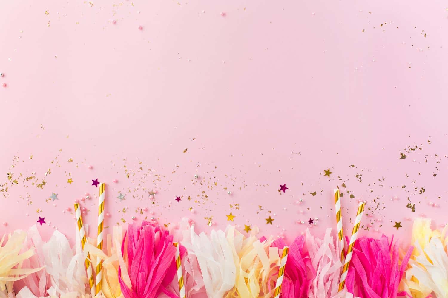 New Year's Decorations on a pink background