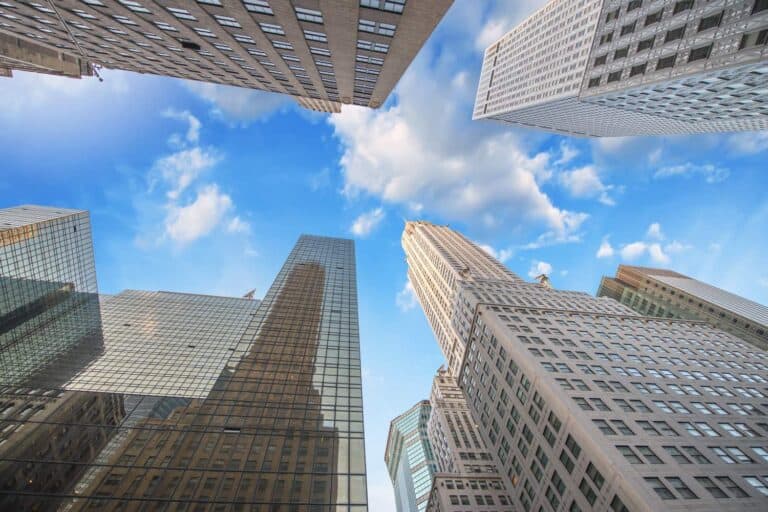 Skyscrapers against the blue sky
