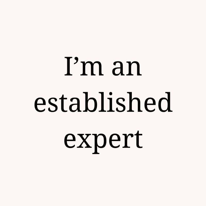 I'm an established expert